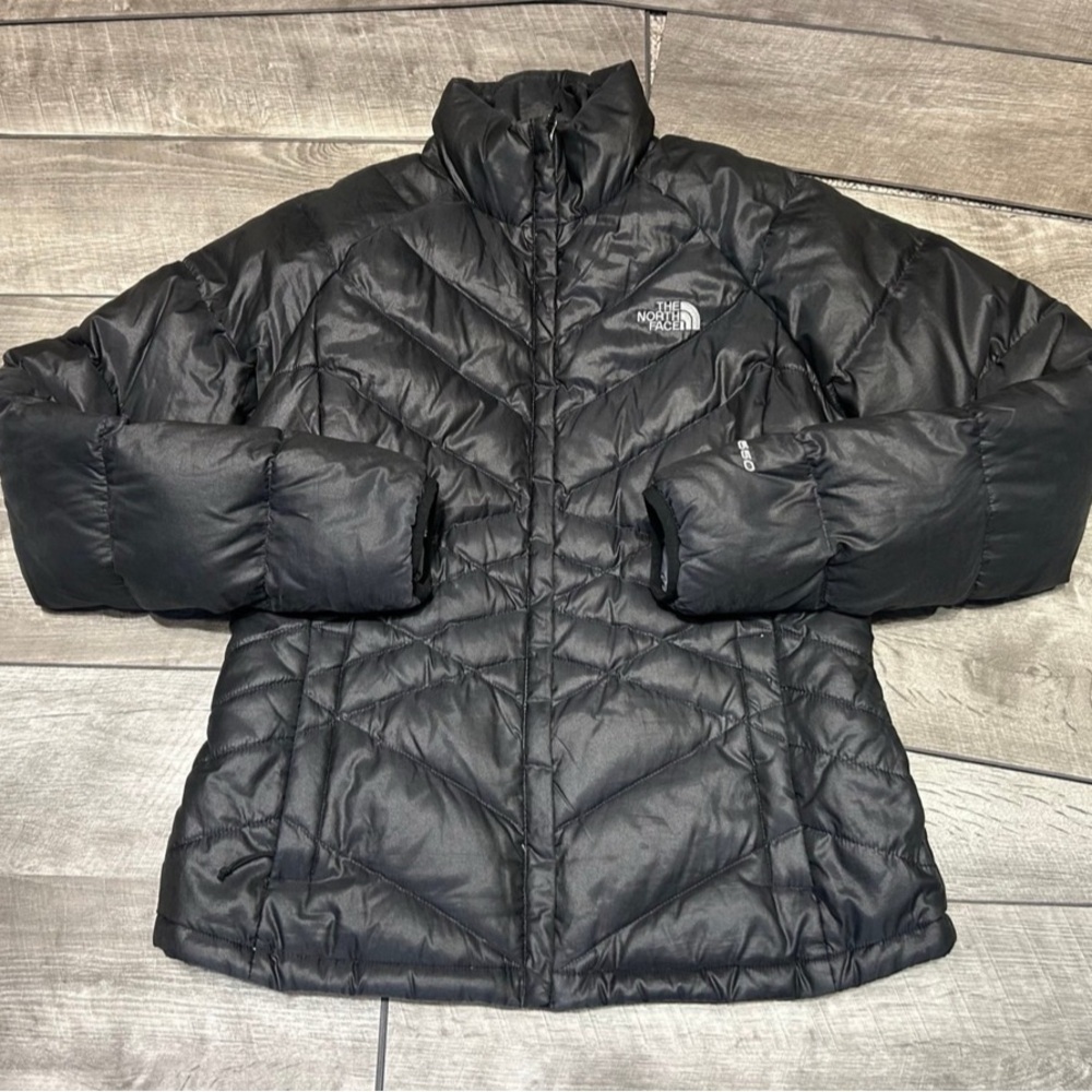 The North Face Womens Aconcagua 550 Goose Fill Down Gray Coat Jacket Size Medium